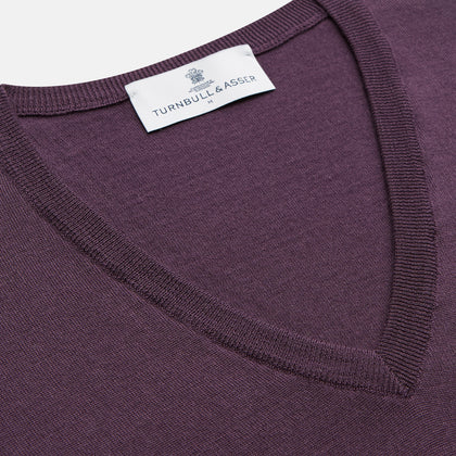 Plum Kennedy Merino V-Neck Jumper Image 1