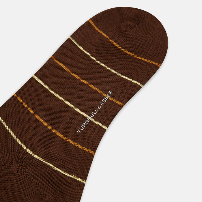 Dark Chocolate Striped Mid-Length Socks Image 2