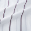 View 6 of product A Burgundy Track Stripe Mayfair Shirt by Turnbull & Asser, featuring long sleeves, vertical stripes, a classic collar, and crafted from premium Italian cotton, is displayed flat on a light background.