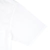 View 2 of product The White Lyocell Hampton Open Collar Shirt by Turnbull & Asser is neatly folded with visible label, notched collar, and buttons, displayed against a light grey background.