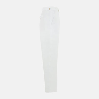 White Linen Henry Trousers Image 2