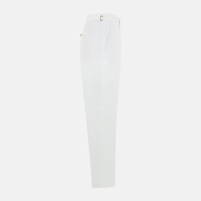 White Linen Henry Trousers Image 2