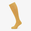 View 1 of product The Turnbull & Asser Banana Long Socks are knee-high, golden-yellow, and made from mercerised Egyptian cotton, shown upright on a white background to highlight their ribbed texture and fitted shape.