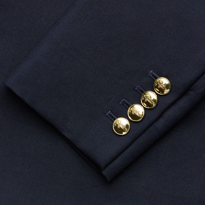 Short Navy Double Breasted Classic Blazer Image 3