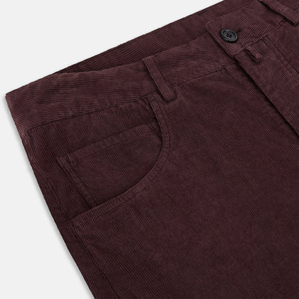 Burgundy Corduroy Charles Trousers Image 1