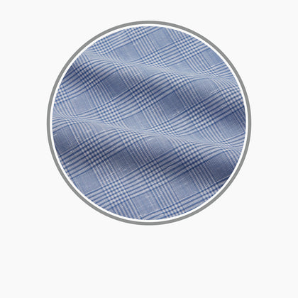 Pale Blue Multi Check Cotton Fabric Image 2