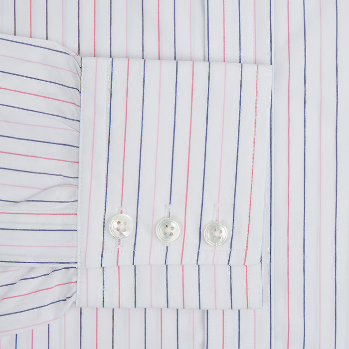 Pink and Blue Wide Pinstripe Mayfair Shirt Image 3