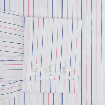 Pink and Blue Wide Pinstripe Mayfair Shirt Image 10