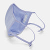 View 4 of product The Turnbull & Asser Blue Fine Check Zephyr Cotton Commuter Mask features a light blue and white check pattern, adjustable side ties, and comes with 3 Viroformula™ filters. Shown on a plain white background.