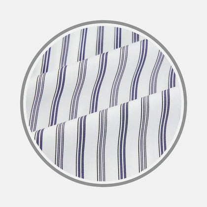 Sapphire Blue Multi Track Stripe Fabric