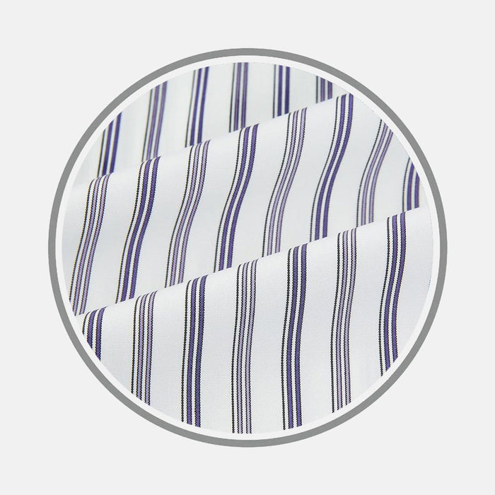 Sapphire Blue Multi Track Stripe Fabric