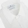 View 2 of product The PLAIN WHITE WESTMINSTER SHIRT WITH TURNBULL COLLAR AND 3-BUTTON CUFFS by Turnbull & Asser features refined British craftsmanship, long sleeves, a straight hem, and a crisp white design displayed on a plain background.