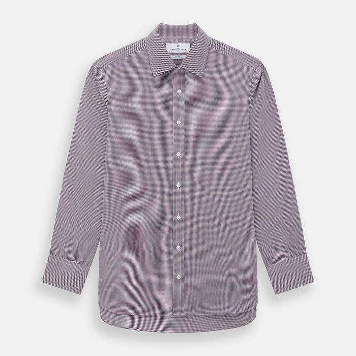 Burgundy Micro Check Mayfair Shirt