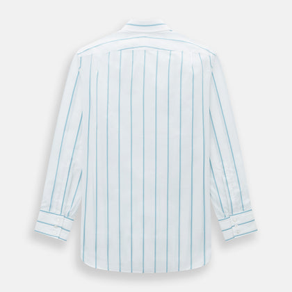 Turquoise Track Stripe Mayfair Shirt Image 2