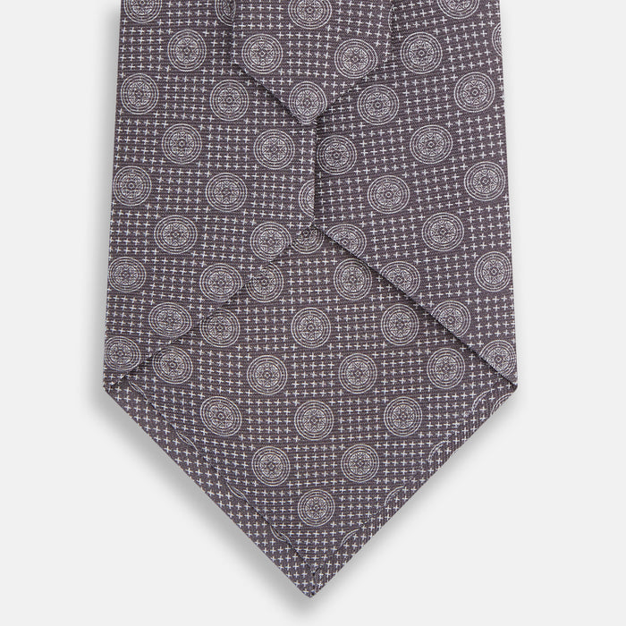Ash Medallion Printed Silk Tie Image 2
