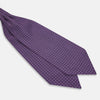 View 2 of product The Lilac and Purple Micro Dot Silk Cravat by Turnbull & Asser features evenly spaced white dots—offering an elegant, handmade accent to your formal ensemble or pocket square collection.