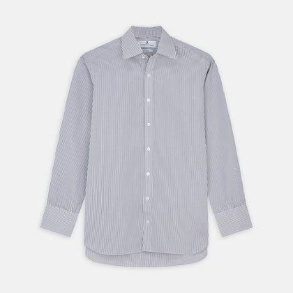 Navy Check Cotton Regular Fit Mayfair Shirt