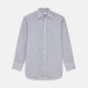 The Navy Check Cotton Regular Fit Mayfair Shirt by Turnbull & Asser features a timeless checked pattern for a classic look.