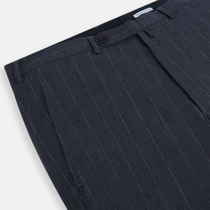 Navy Striped Edmund trousers Image 1