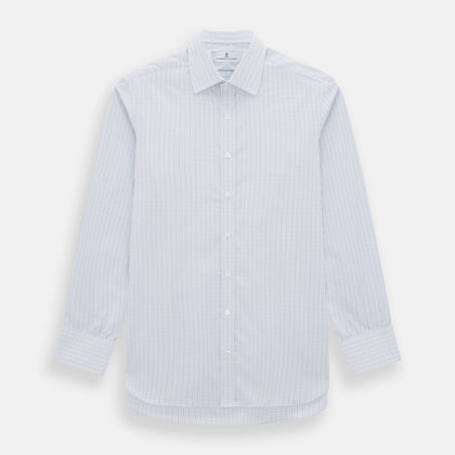 Pale Blue and Navy Grid Check Mayfair Shirt