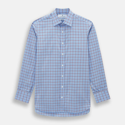 Blue and Burgundy Windowpane Mayfair Shirt