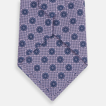 Lilac Medallion Silk Tie Image 2