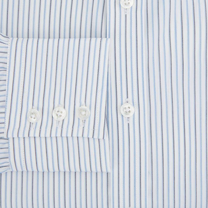 Navy and Blue Shadow Stripe Mayfair Shirt Image 3