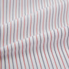View 8 of product The Turnbull & Asser Red and Blue Double Stripe Westminster Shirt is a long-sleeved, button-up dress shirt with a formal collar, featuring narrow red and blue stripes on white, shown against a plain white background.