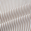 View 6 of product The Coffee Shadow Stripe Mayfair Shirt by Turnbull & Asser is a long-sleeve, button-down style with a T&A collar and fine beige and white stripes, crafted from premium Italian cotton and shown on a white background.