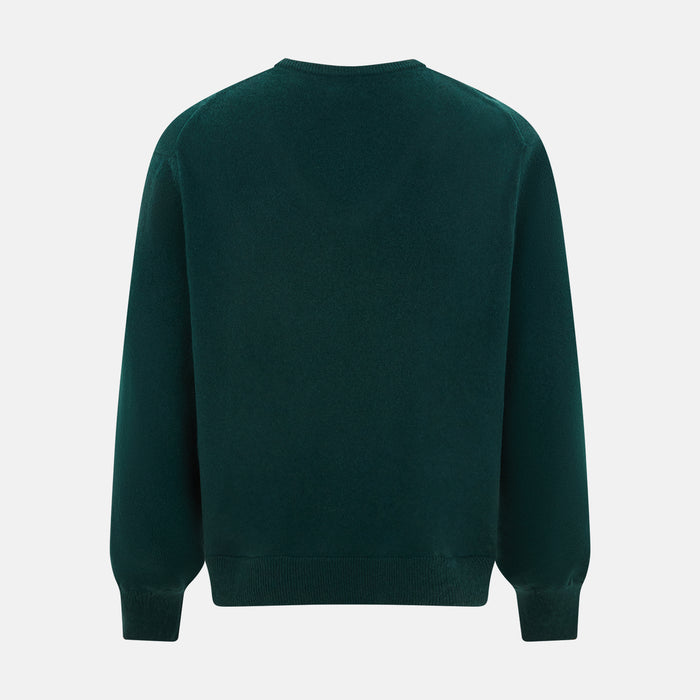Forest Green Cashmere V-neck Jumper Image 2