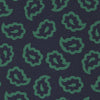 View 4 of product The Turnbull & Asser Navy and Green Petal Paisley Silk Tie is a stylish accessory, featuring timeless paisley motifs on silk, making it an elegant addition to any wardrobe.