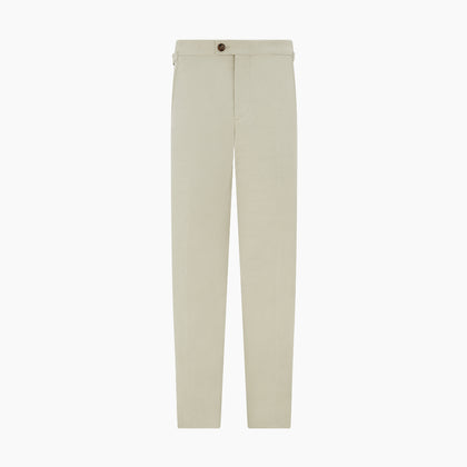 Taupe Cotton Blend Henry Trousers Image 15