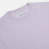 View 2 of product The Turnbull & Asser Lilac Cashmere Round Neck Jumper for men features long sleeves with ribbed cuffs and hem, offering a stylish, refined look. Shown against a white background.