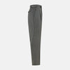 View 4 of product The Grey Multi Pinstripe Morning Dress Trousers by Turnbull & Asser feature a tailored fit, vertical black pinstripes, and a flat front design—ideal for formal wear. Shown against a plain white background.