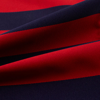 Wide Red Stripe and Navy Silk Cravat Image 3