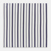 View 3 of product The Navy Double Stripe Hand-Rolled Handkerchief by Turnbull & Asser features evenly spaced navy and black stripes on white fabric, meticulously crafted in England with hand-rolled edges.