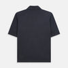 View 3 of product The Turnbull & Asser Charcoal Polo Shirt is a short-sleeve, soft cotton jersey top with a collar, three-button placket, and a left chest pocket, shown on a plain white background.