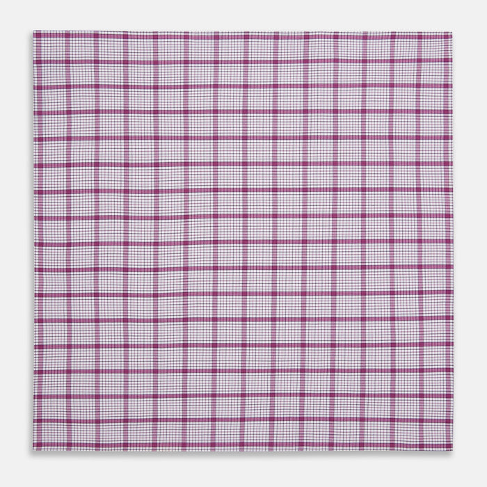 Hand Rolled Purple Graph Overlay Check Handkerchief Image 2