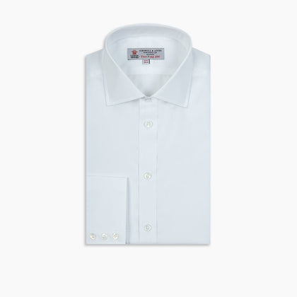 Two-Fold 200 White Cotton Shirt with Regent Collar and 3-Button Cuffs Image 6