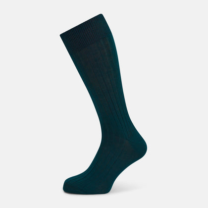 Forest Green Thick Knit Mid-Length Socks