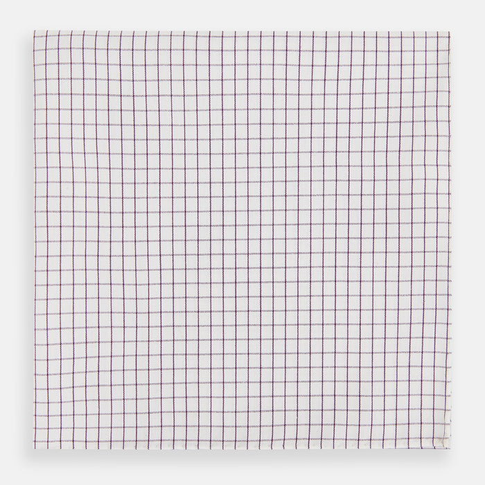 Hand Rolled Purple Graph Check Handkerchief Image 7