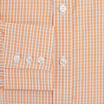 Orange Micro Check Mayfair Shirt Image 3