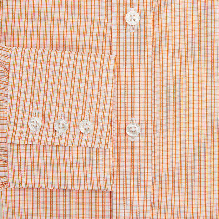 Orange Micro Check Mayfair Shirt Image 3