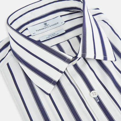 Navy Double Stripe Mayfair Shirt Image 1