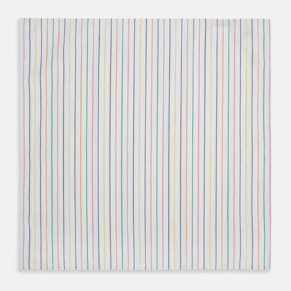 Rainbow Double Pinstripe Hand-Rolled Handkerchief