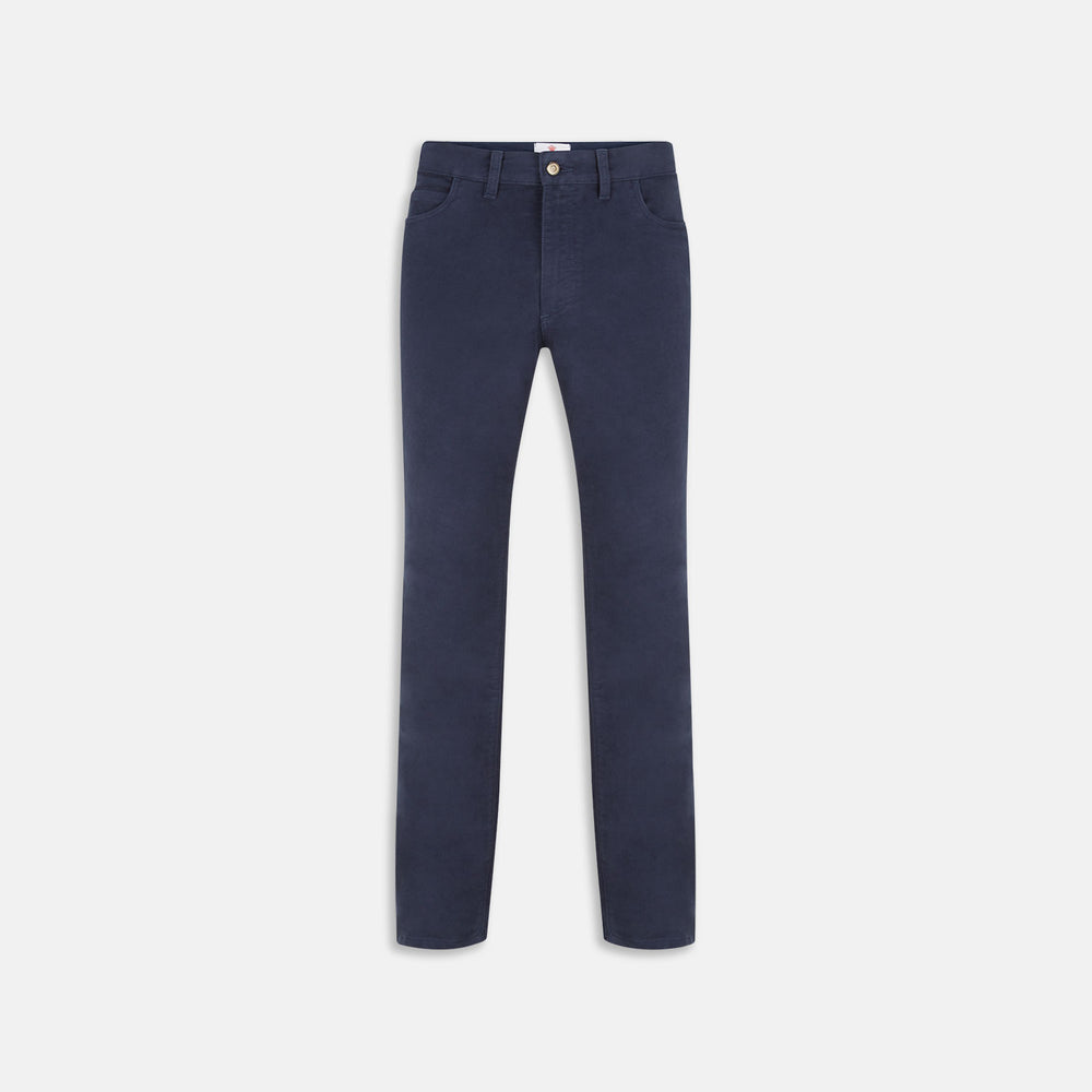 A pair of Blue Moleskin Trousers by Turnbull & Asser.