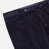 View 2 of product Turnbull & Asser’s Navy Corduroy Edward Trousers feature a straight-leg cut, button closure, and side pockets, shown on a plain white background.