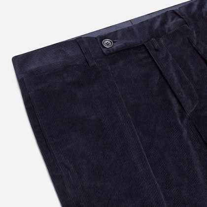 Navy Corduroy Edward Trousers Image 1