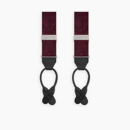 Burgundy Paisley Adjustable Silk Braces Image 2