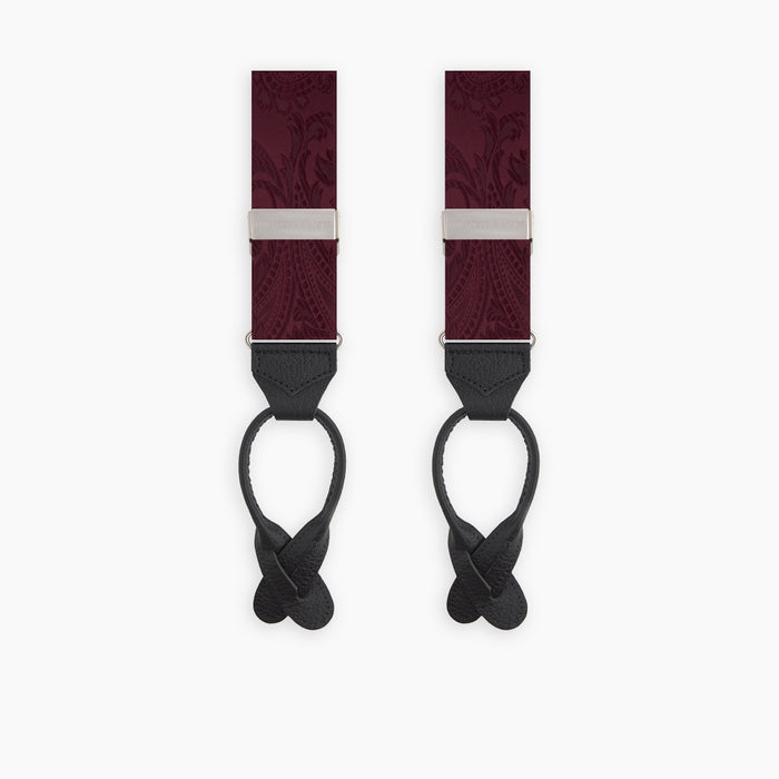 Burgundy Paisley Adjustable Silk Braces Image 2